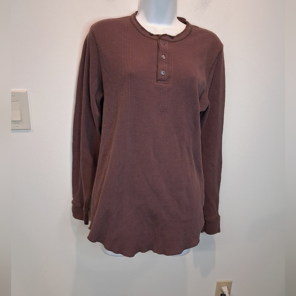 Outerknown Womens Size L Purple Waffle Knit Shirt